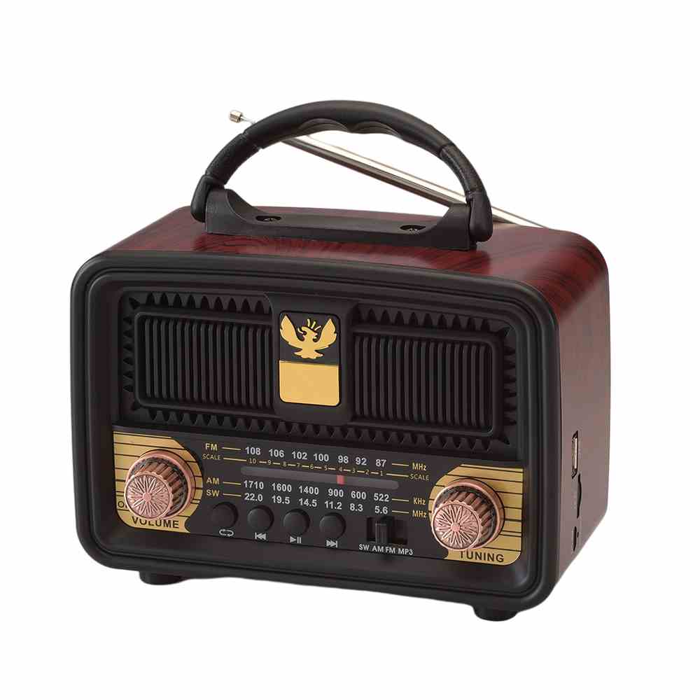HS-2796 Rechargeable Classic Vintage Retro Old Vintage Solar Powered Fm Am Sw 