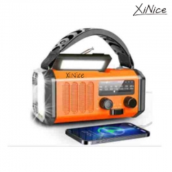 HS-7993 Emergency Flashlight Radio Hand Crank Solar Survival Radio Noaa Weather 