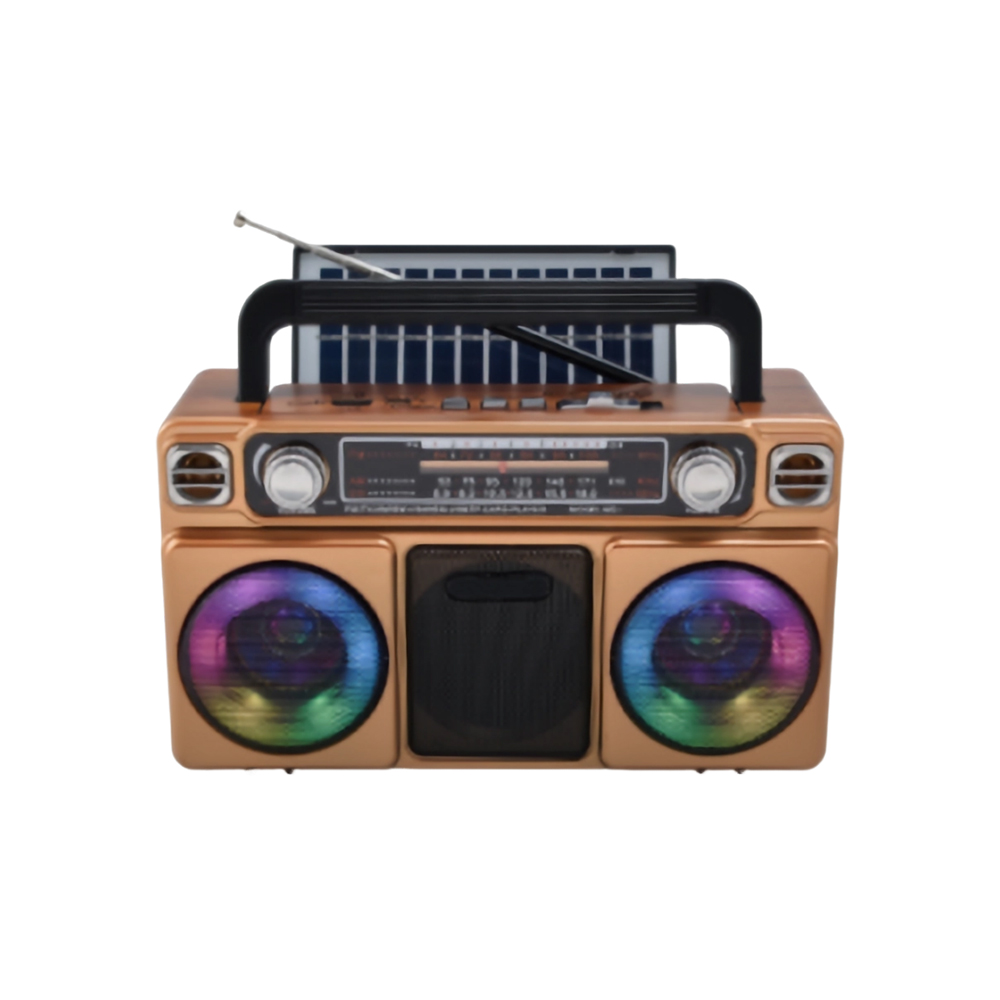 MLK-7818 Stereo portable vintage solar rechargeable Radio Wireless 