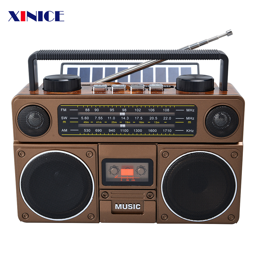 MLK-7819 Classic Style Radio Vintage AM FM Solar Powered Radios