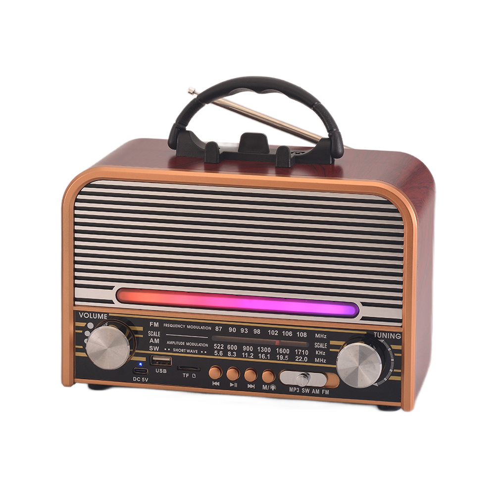 Retro Usb Am Fm Sw Radio Rechargeable Vintage Style Portable Desktop Radio