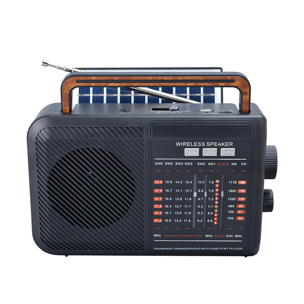 Wholesale Am Fm Sw1-6 8 band radio handheld solar powered portable speaker