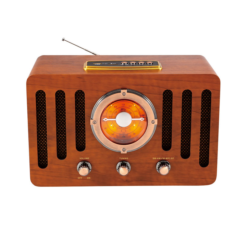 MLK-7824 Old Fashionable vintage desk am fm radio wooden retro radio 