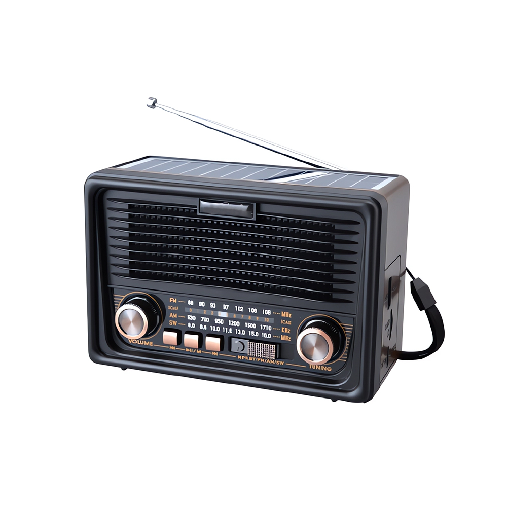MLK-7829 New Model Retro desktop radio Classic Walnut Rechargeable radio