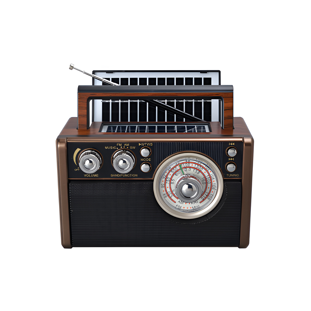 Wholesale retro portable solar power radio music player am fm radio speaker 