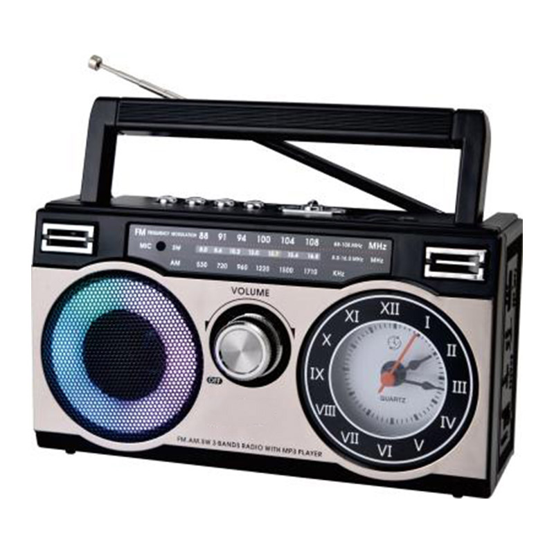 New Fashion Am Fm 3 Band Colorful RGB Light Radio Speaker Retro Portable Radios