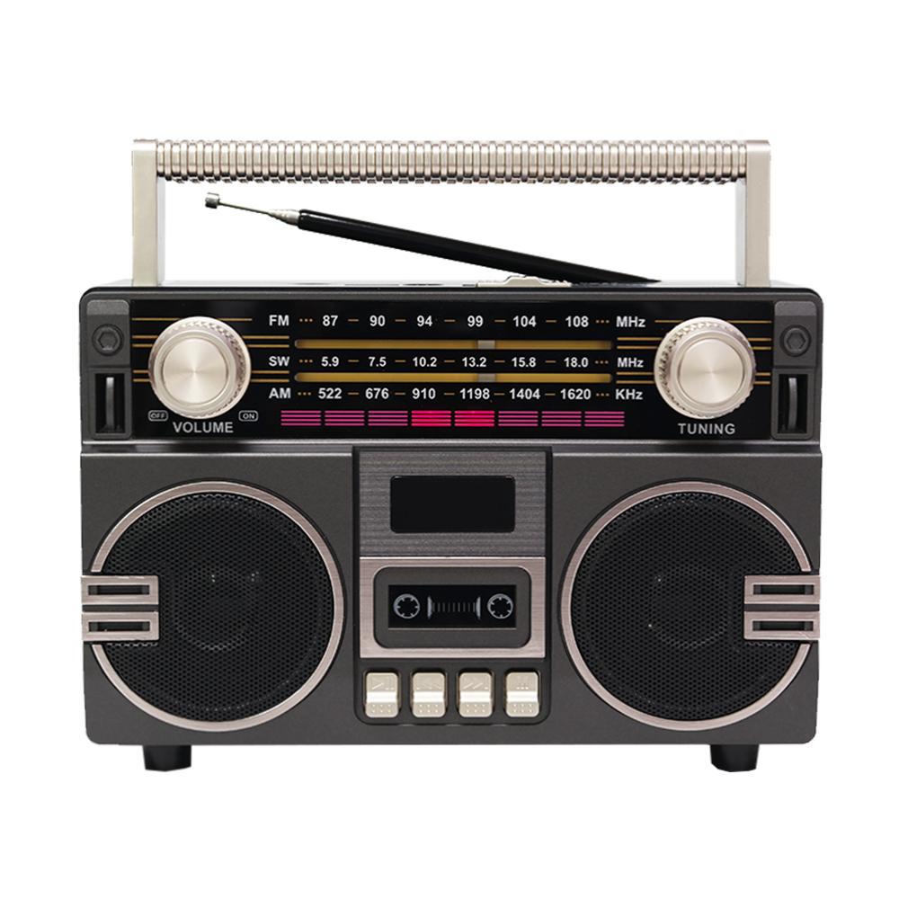 Vintage Radio Solar powered Am Fm Radio with Sd Card Slot Suitable for Outdoors