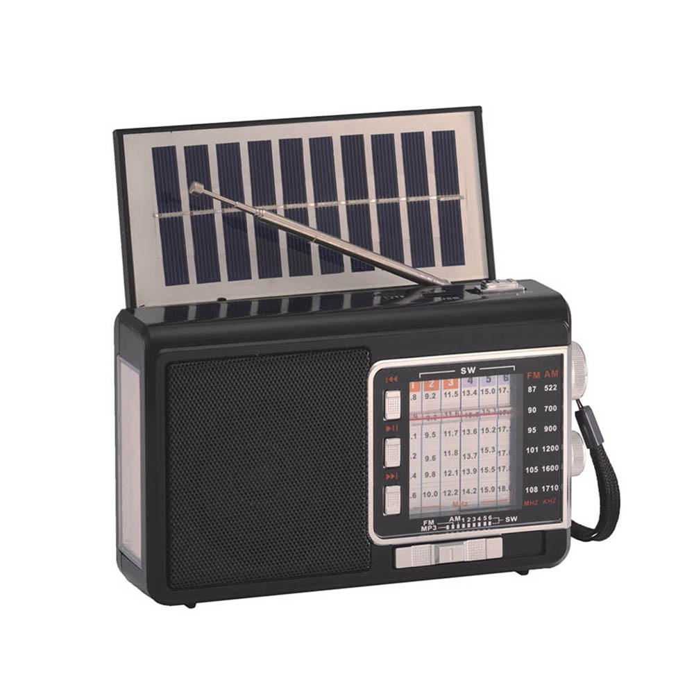 Factory Wholesale Solar Flashlight Radio Vintage Am Fm Sw 8 Band World Radio 