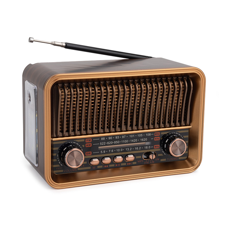 Retro Style Multi Band Rechargeable Radio Wireless Link Solar Radio with Torch