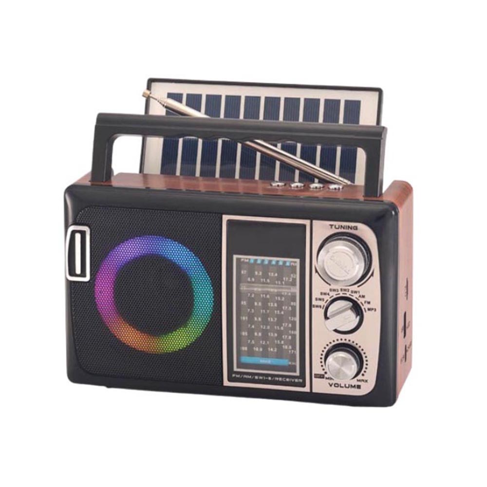Classic Design Retro Fm Am Sw Portable Radio Multi Band Radio Receiver Rgb light