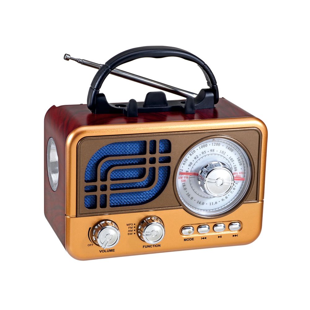 New Coming Retro Multi Band Radio with Torch Light Handheld Old Vintage Radio