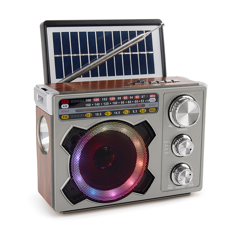 Factory Wholesale Portable Radio Multi Function Solar Radio Led Colorful lights