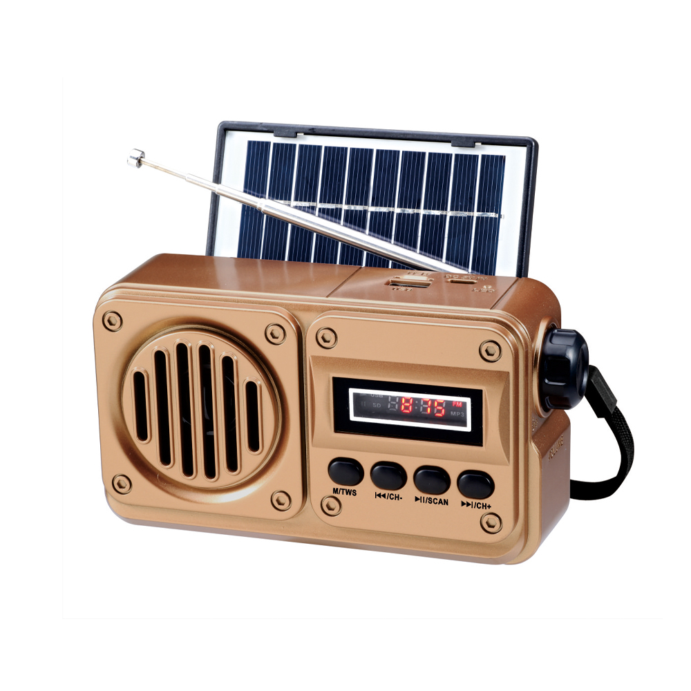 Hot Sale Fm Radio with Usb Tf Music Player Solar Panel Digital Display Radio