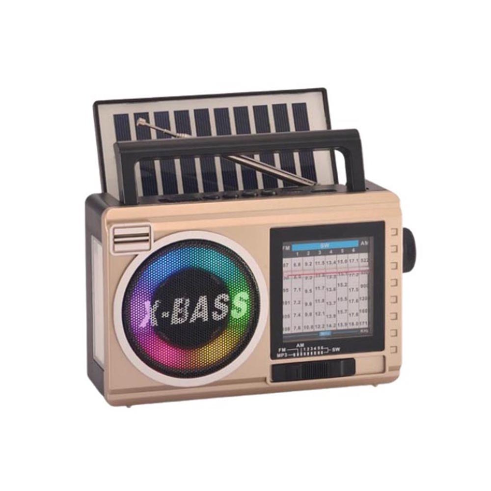 Old Fashioned Colorful RGB Light Solar Powered Outdoor Radio Bluetooth Radio