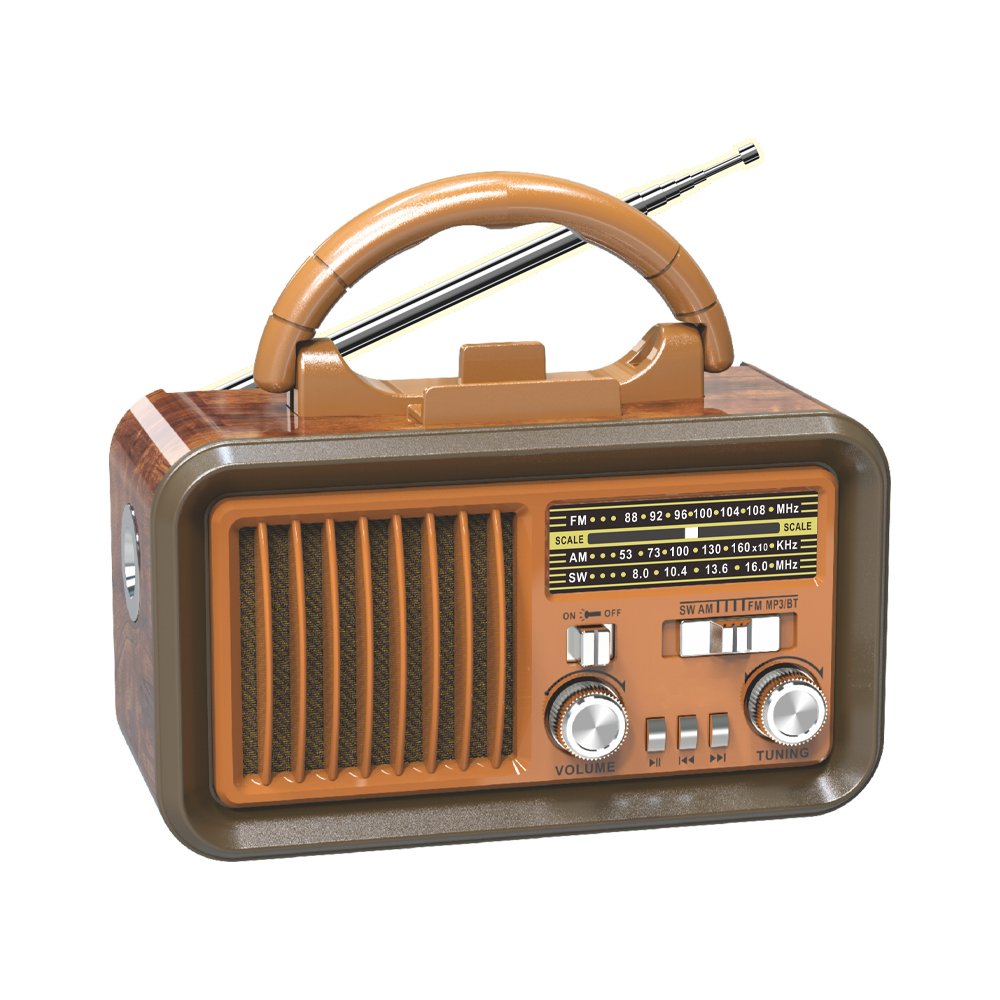 Classic Design Radio Solar Power Portable Am Sw3 Band Battery Powered Radio