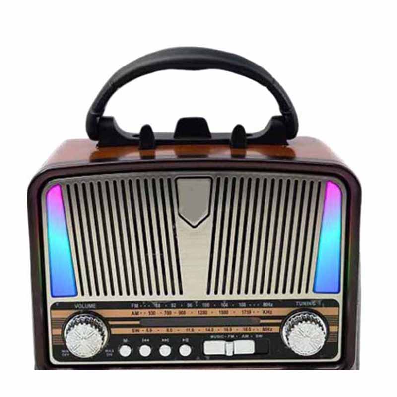 Classic led colorful light solar powered am fm Radio Bluetooth retro Radio