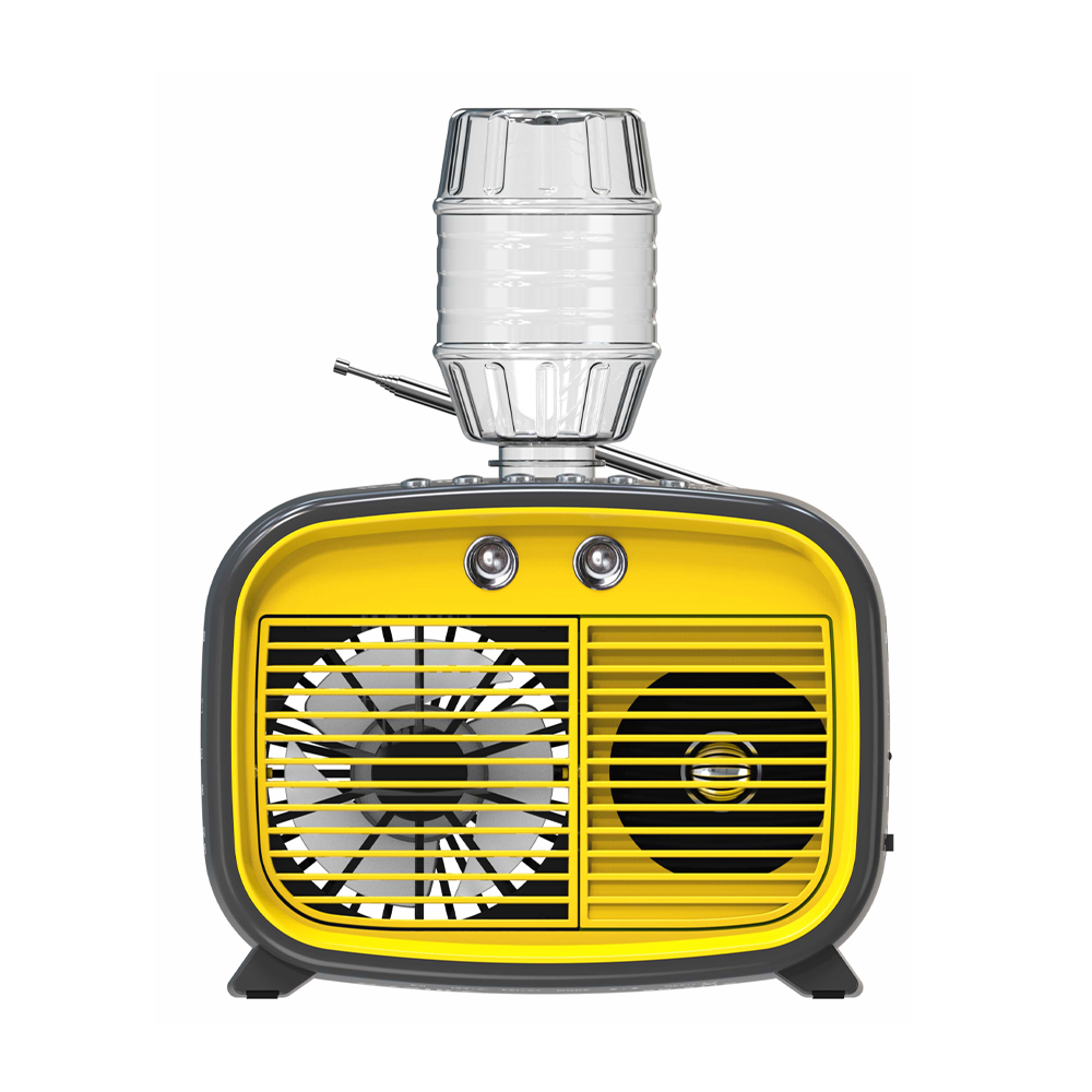 Unique Design Fm Radio Air Cooling rechargeable Desktop Fan Radio with Spray