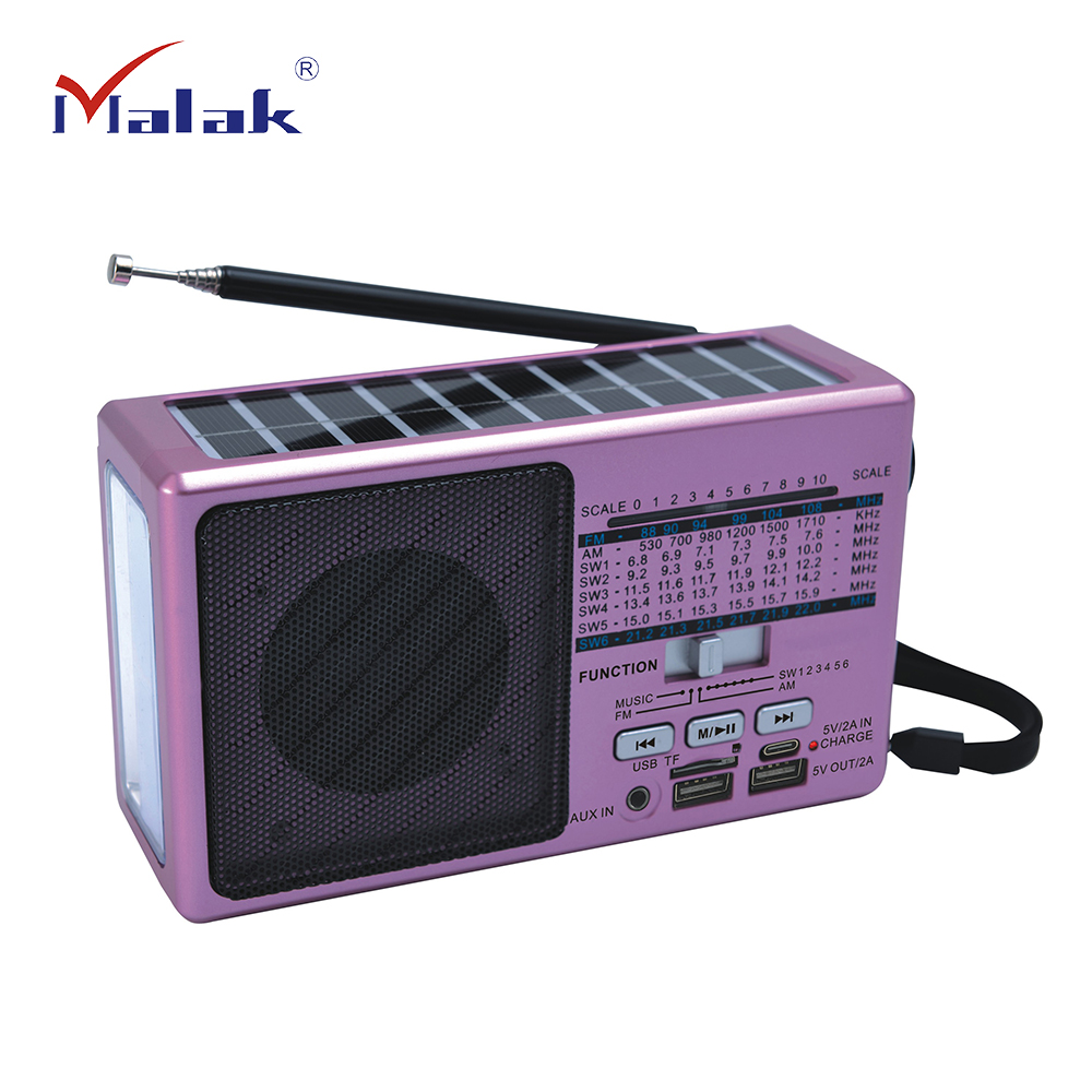 Classic Style AM/FM/SW1-6 8 Bands Radio solar portable wireless Bluetooth Radio
